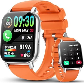 Smart Watch for Men Women Answer Dial Call, 1.91" Bluetooth 5.4 Smartwatch with Heart Rate Sleep Monitor, 112+ Sports Modes Fitness Tracker, IP68 Waterproof Activity Watches for Android iOS. Orange