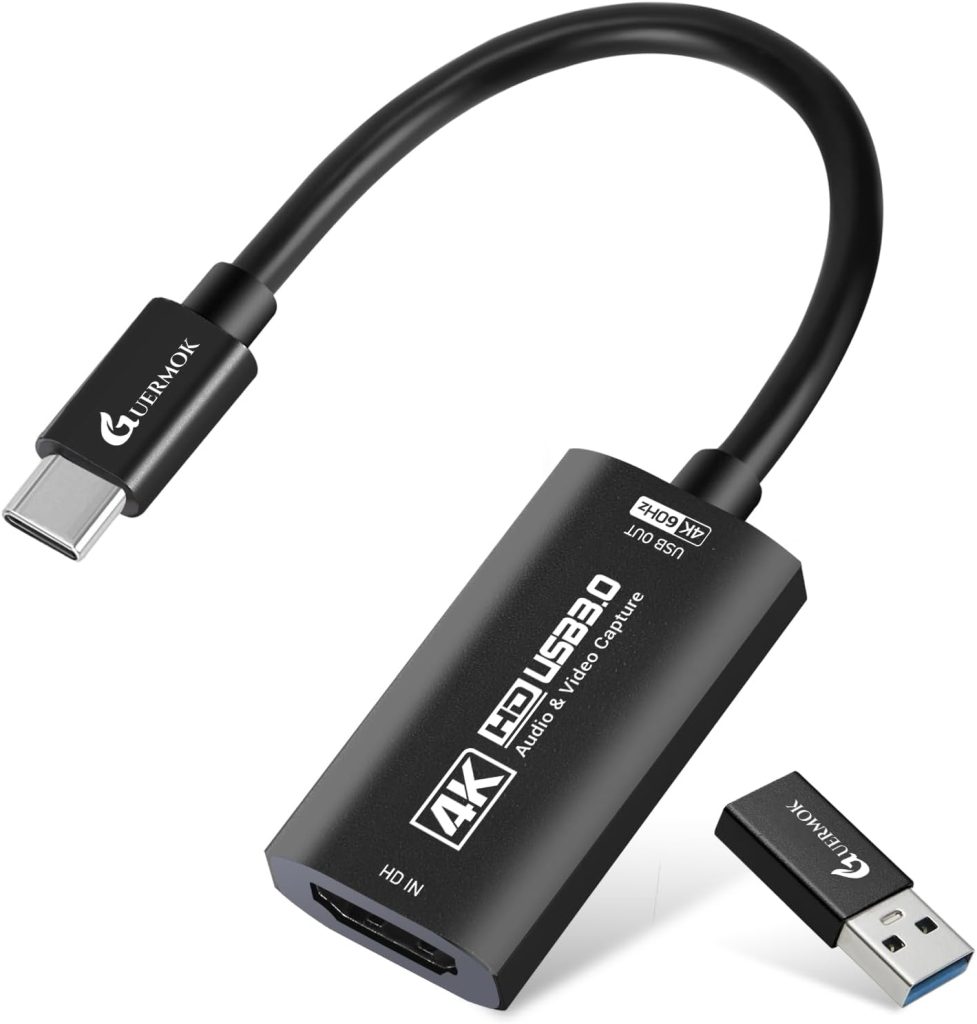 HDMI Capture Card, USB 3.0 HDMI to USBC Video Capture Card, 4K60FPS