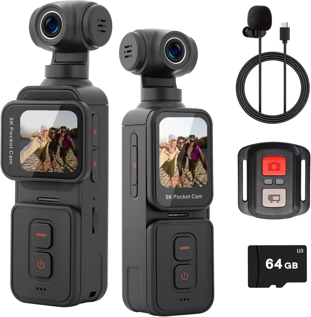 ydi 5K Pocket Vlogging Camera with Face Tracking, 64GB Card