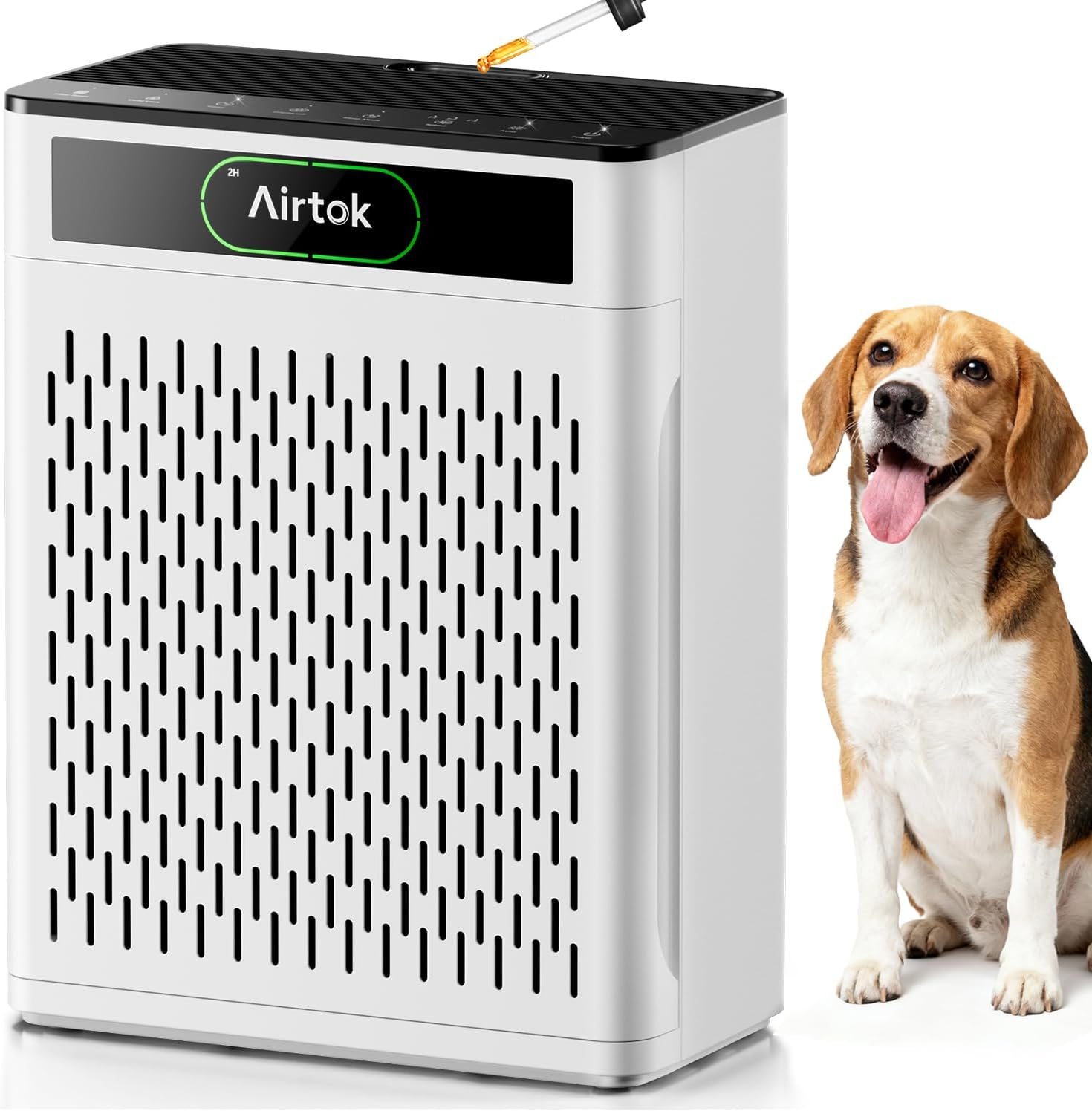 AIRTOK Air Purifier for Home Large Rooms Up to 170m², HEPA Air Purifiers for Bedroom with Washable Filters, PM 2.5 Air Quality Sensor, Fragrance, Sleep Mode, Pet Hair Air Cleaners for Pollen, Smoke