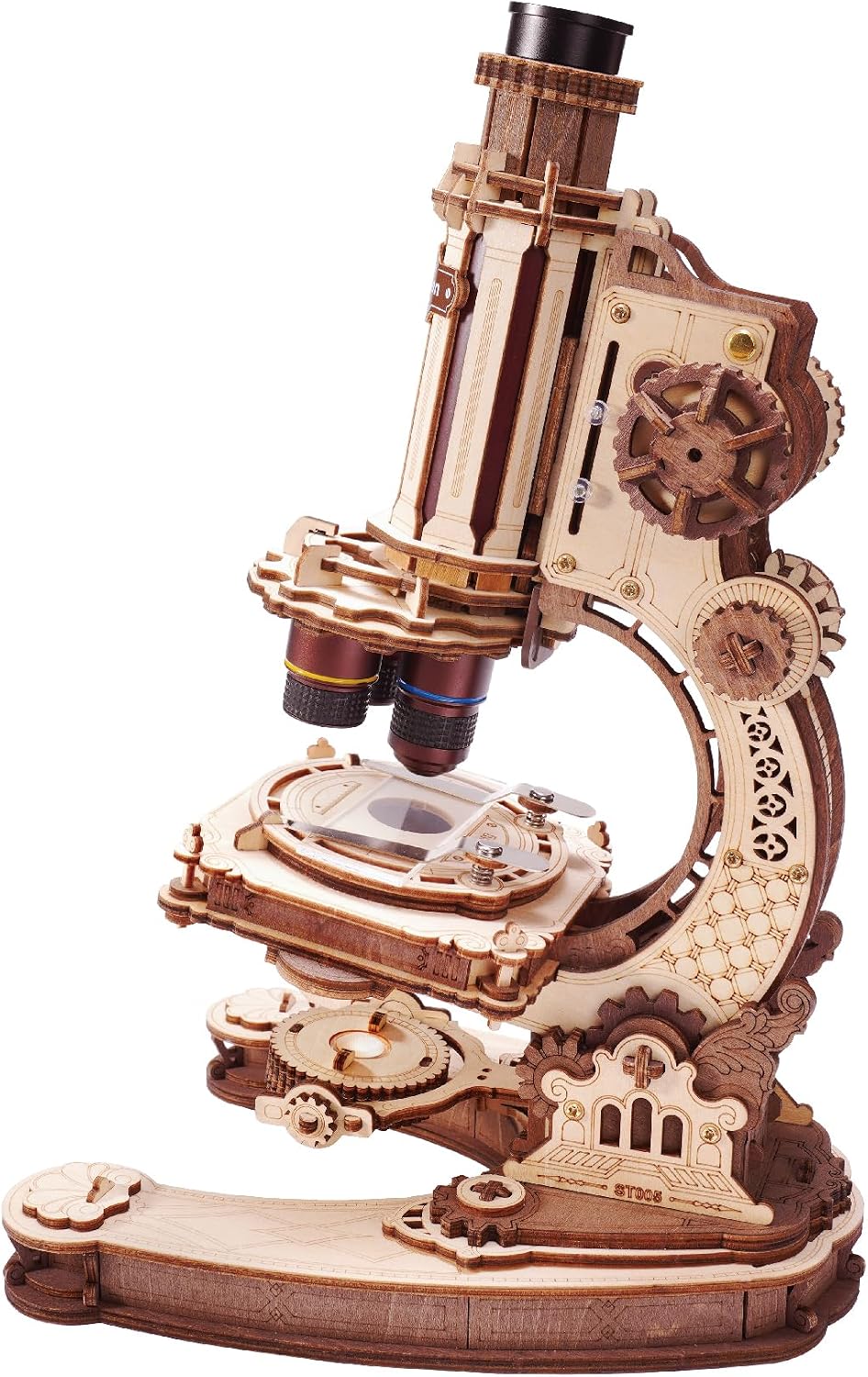 ROKR 400x Functional Microscope 3D Puzzle Wooden Model Kits,ST005