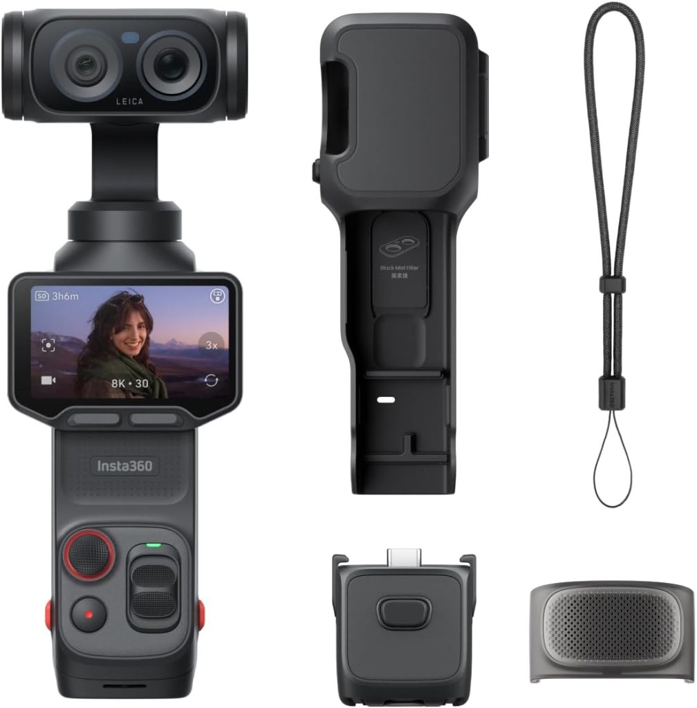 Insta360 Luna Ultra - 8K Vlogging Camera with Dual Leica Lenses, 12× Zoom, 1" Sensor, Detachable 2" Touchscreen, Triple AI Chip, Pocket Gimbal Camera for Vlog Photography