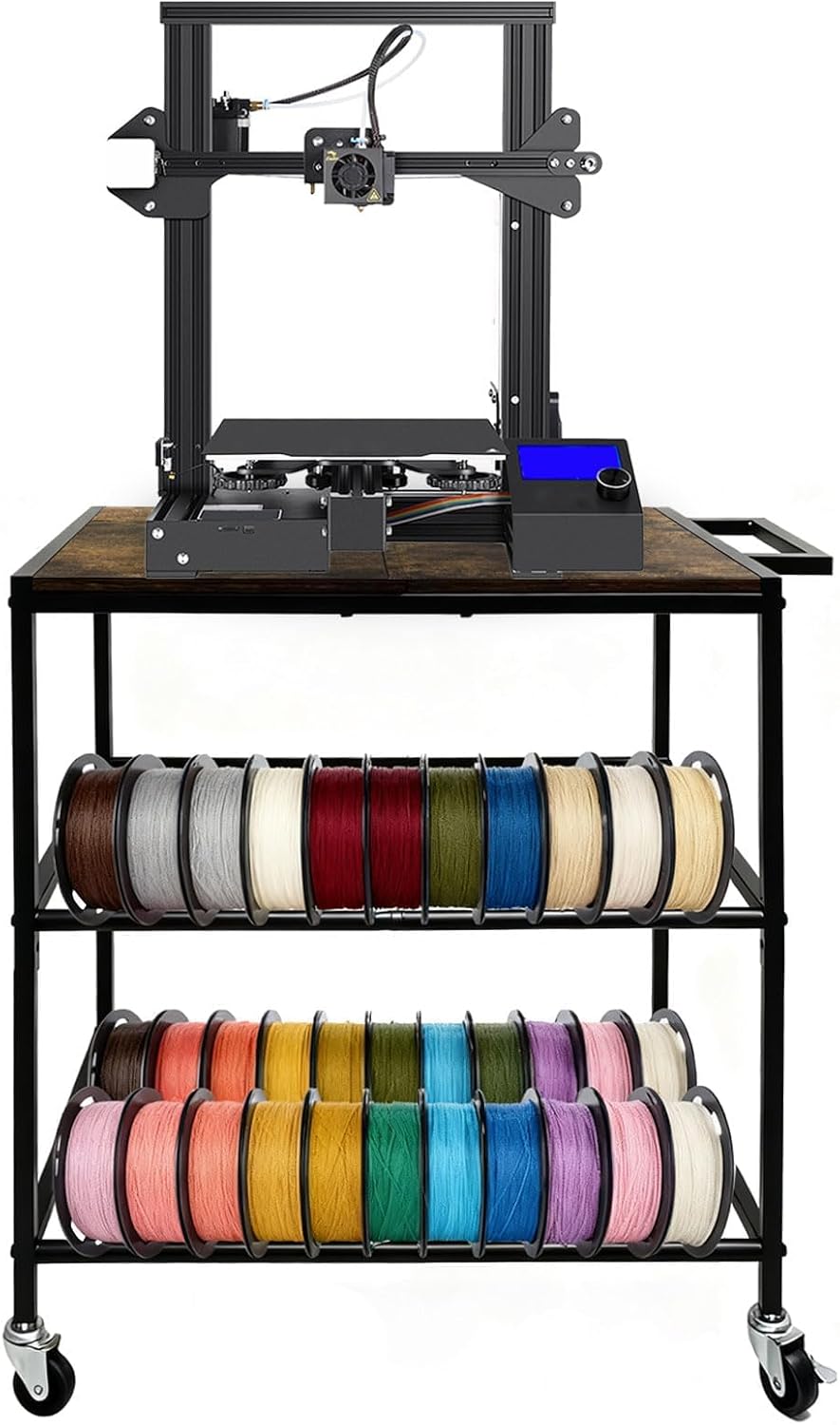 3D Printer Filament Storage Rack with Wheels, Heavy-duty Spool Holder