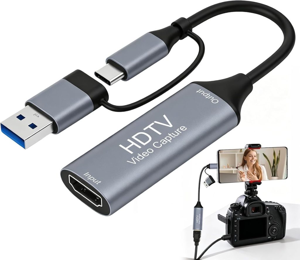 Video Capture Card, HDM to USB C/USB 3.0 Capture Device