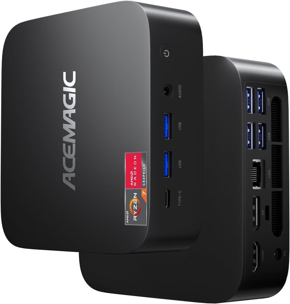 ACEMAGIC Kron Mini K1 Gaming Mini PC AMD Ryzen 7 7730U (Upgraded 7430U/ 5825U),Mini Computers 16GB LPDDR4X 512GB SSD,4K Triple Display Desktop WiFi6/Bluetooth, Compact Silent PC for Office, Design