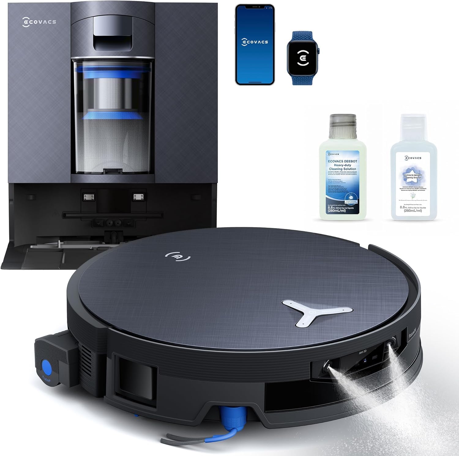 ECOVACS DEEBOT X12 OMNICYCLONE Robot Vacuum and Mop, FocusJet Pre-Spray