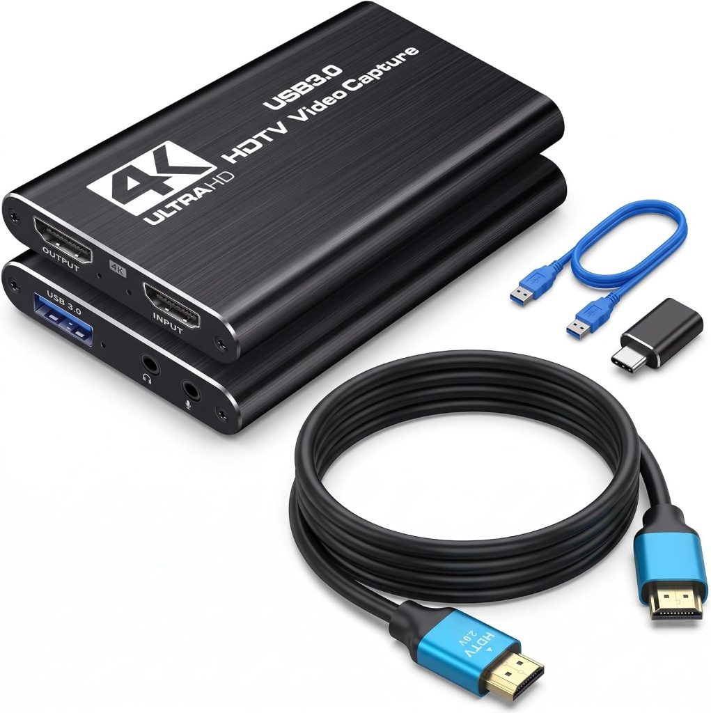 Video Capture Card 1080P 60FPS, USB 3.0 HDMI Capture Card