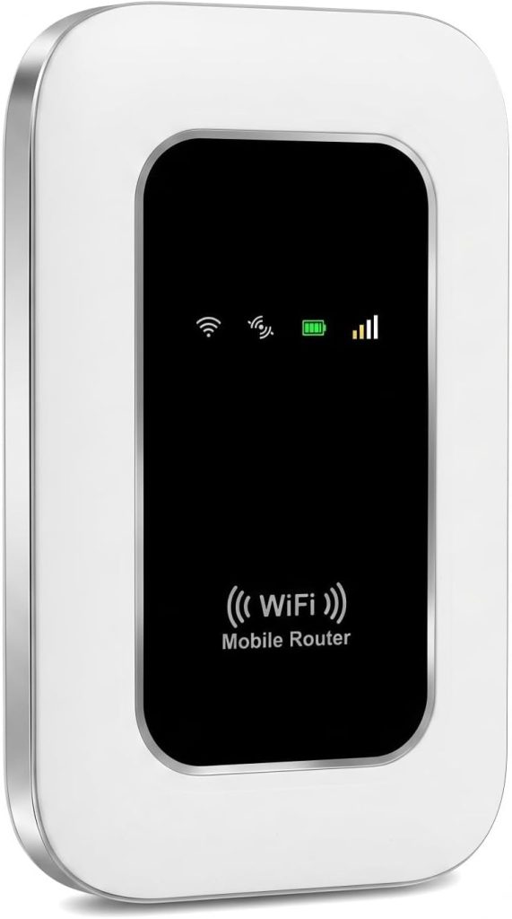 5G MiFi Hotspot, Unlocked Mobile WiFi Router with SIM Slot, WiFi 6, 300Mbps, UK Coverage – Connects up to 16 Devices, 14-Hour Battery, WPA3 Security, Plug & Play for Travel, Home Working, Caravan