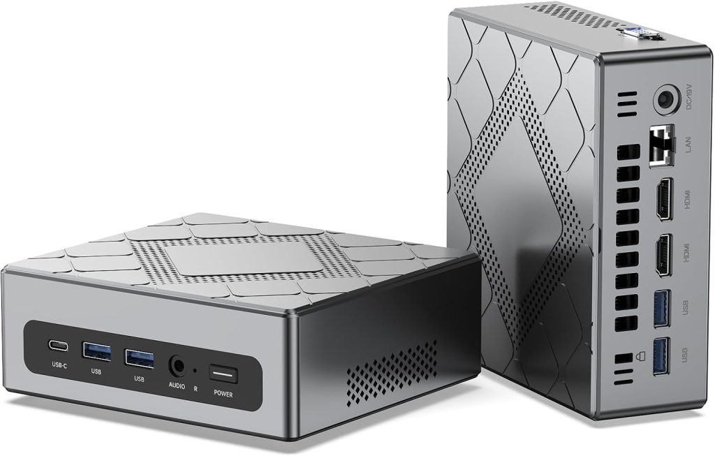 NiPoGi CK10 Mini PC Windows 11 Pro Ιntel Core i5-12600H(12C/16T, Up to 4.5GHz), Mini Computer (16+16) GB RAM 1TB M.2 NVMe SSD, WiFi6/BT5.2/HDMI*2+ VGA*1 Triple 4K Display for Office/Light Gaming