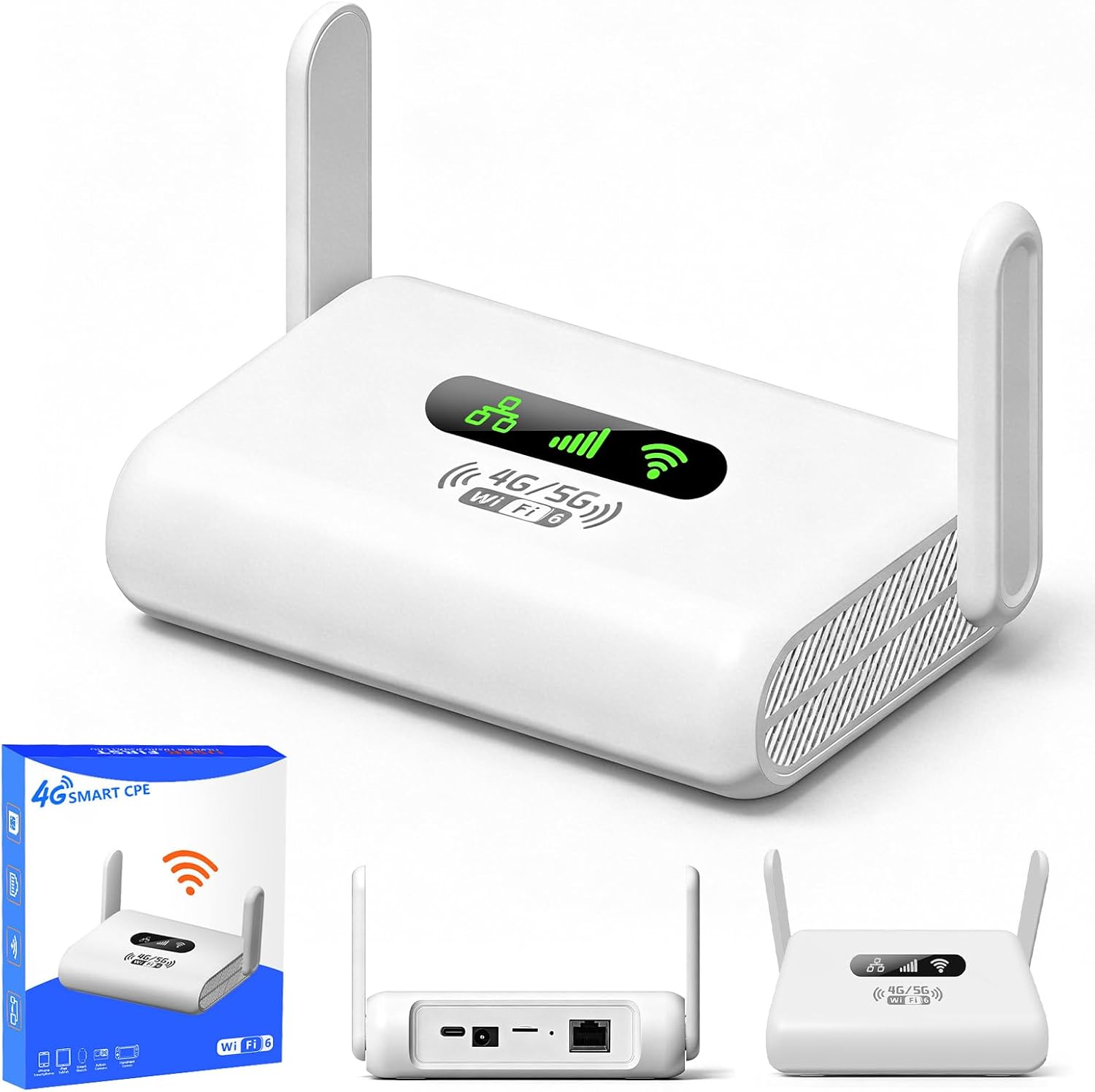 4G WiFi 6 Mobile Home Router with Sim Slot, Portable Travel Router with LAN/WAN Port, 300Mbps, 2 High Gain Antennas, MU-MIMO, Up to 18 Devices for Home, Hotel, Plane