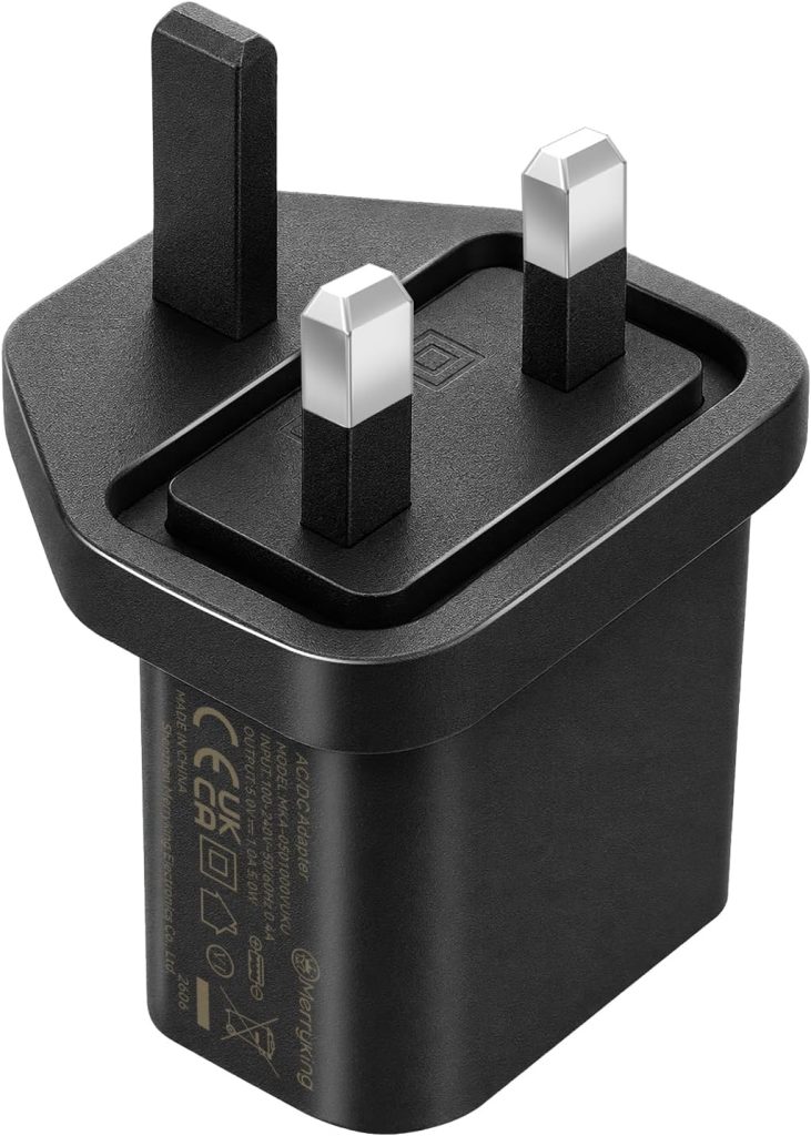 UKCA Certified USB Portable Charger, 5V 1A Phone Charger, USB Wall Plug for Tablets, Bluetooth Speakers, Smart Watches, MP3 Players, Headphones, etc (Black)