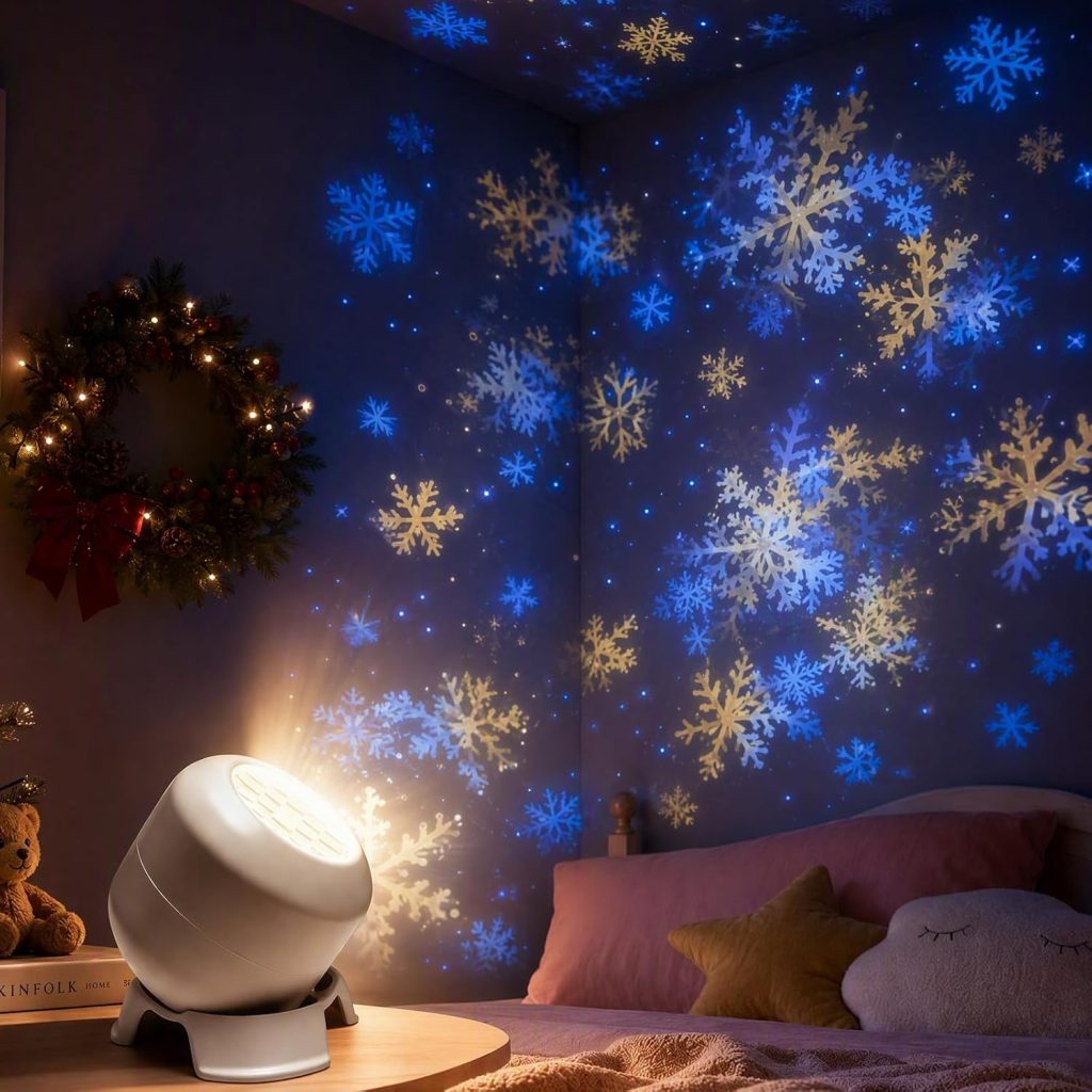 Vauxe Christmas Projector Indoor – Night Light Kids with 16 Patterns  [Energy Class A+++]