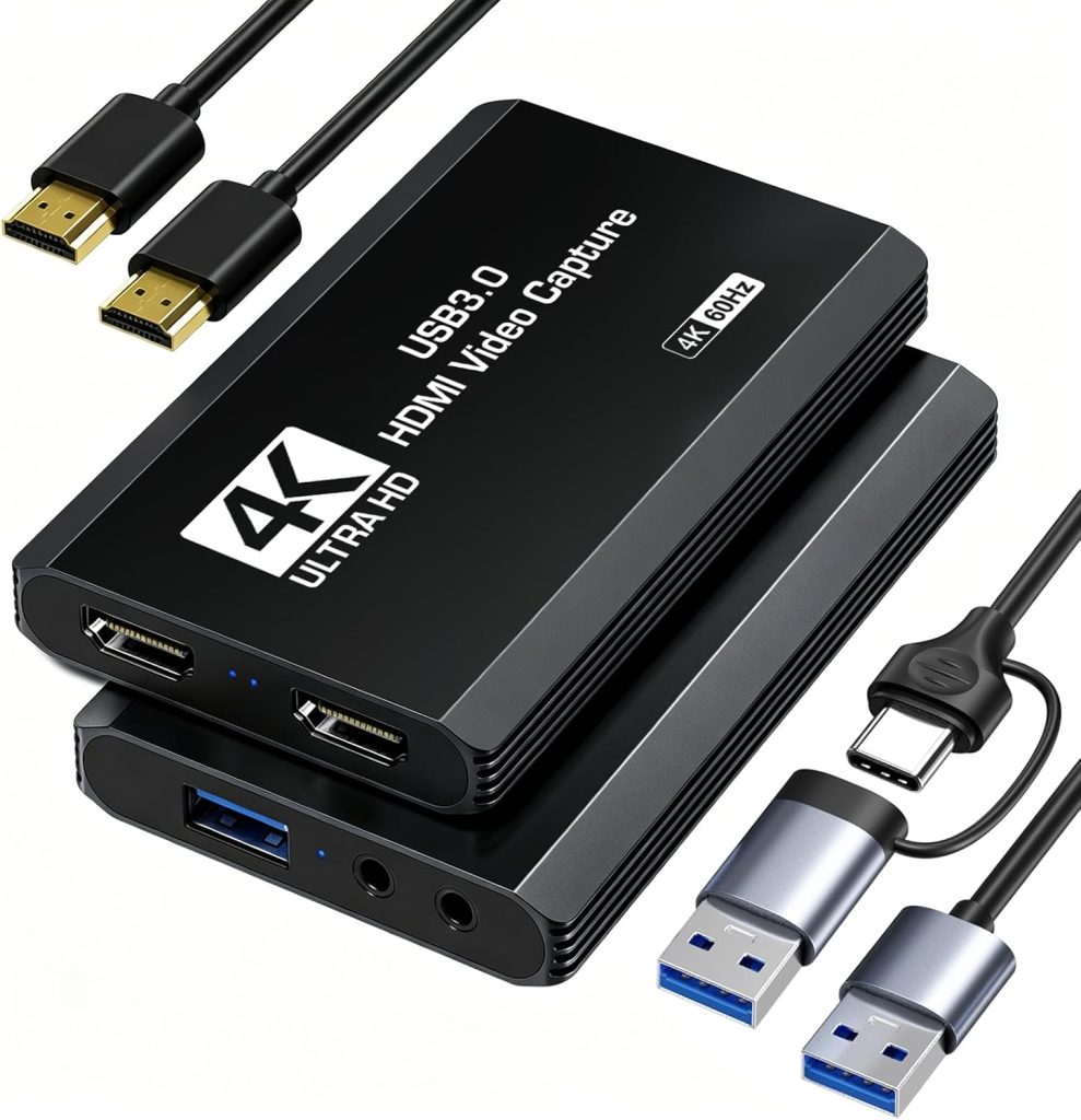 USB 3.0 HDMI Capture Card, 4K60FPS Capture with Pass-Through