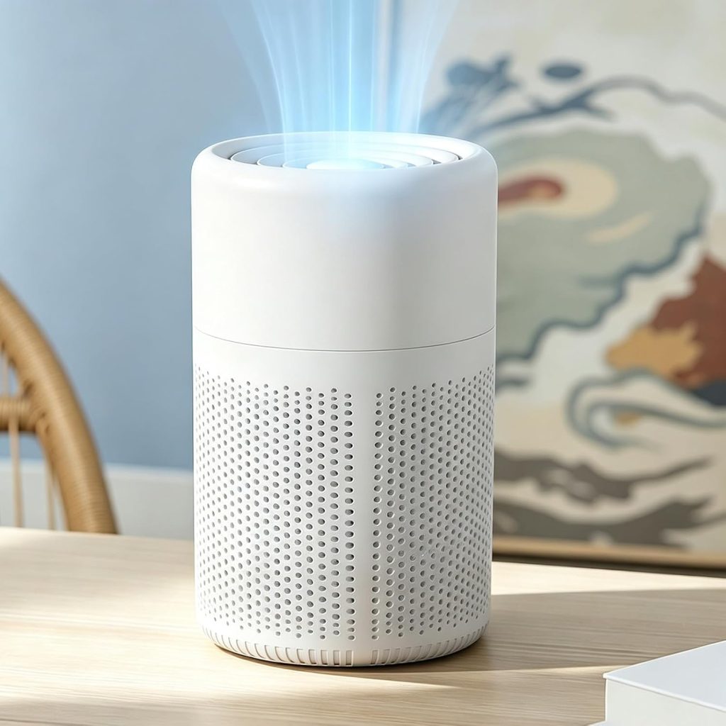 Air Purifier for Bedroom,Pet Odour Eliminator with 20dB Quiet HEPA Filter