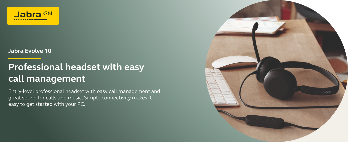 Jabra Evolve 10 - Headset with noise cancelling microphone