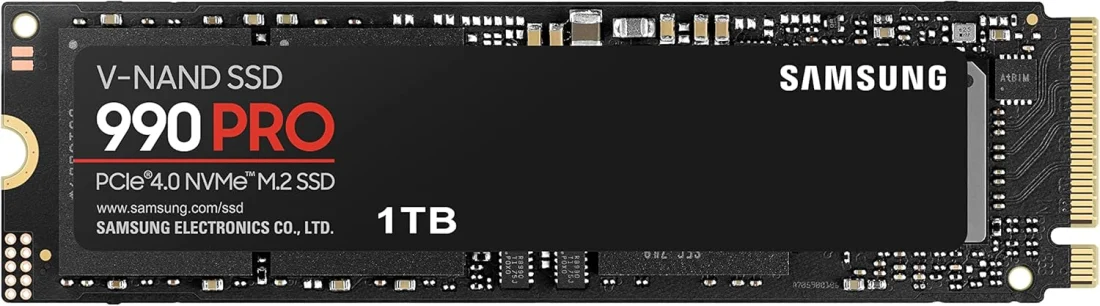 Samsung 990 PRO 1TB NVMe M.2 SSD, PCIe 4.0 (MZ-V9P1T0BW)
